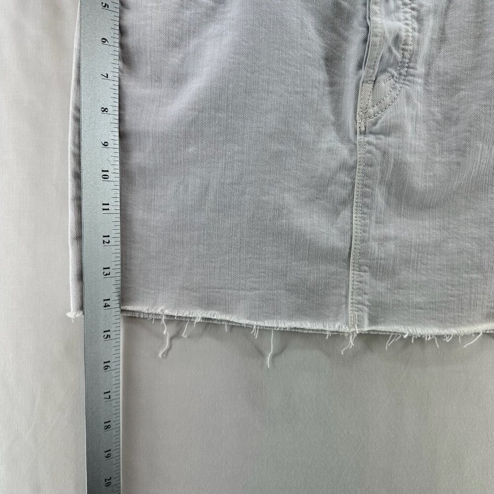 Mother Superior Skirt Size 26 Denim Button Fly Frayed Mini Light Washed Blue - Picture 9 of 9